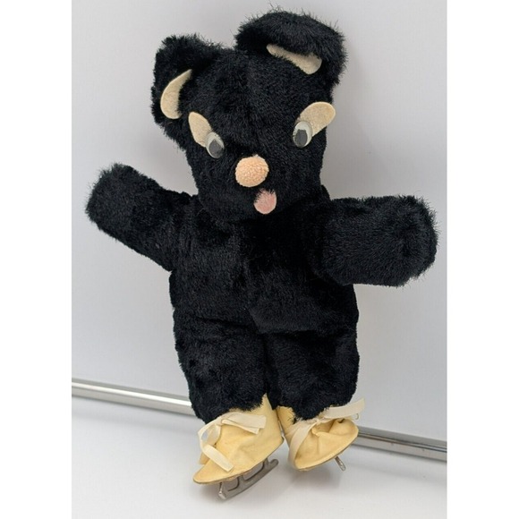 Vintage Ice Follies Inky Mascot Ice‎ Skating Plush Bear With Original Skates 50s - Picture 1 of 15